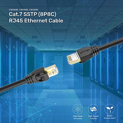 Unitek | כבל רשת 10 מטר Cat 7 SSTP 8P8C RJ45 Ethernet (C1810EBK) Unitek | כבל רשת 10 מטר Cat 7 SSTP 8P8C RJ45 Ethernet (C1810EBK)