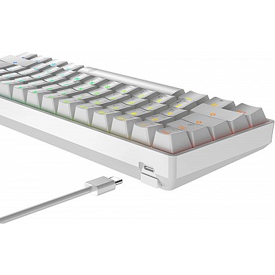 מקלדת גיימינג Dragon מכנית GPDRA MMK61 RGB לבן