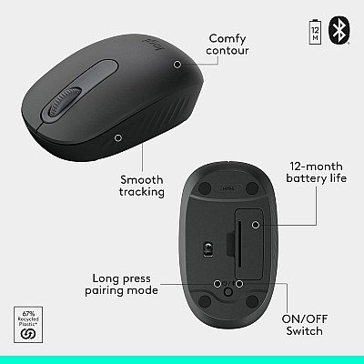 סט מקלדת ועכבר אלחוטיים Logitech MK250 Bluetooth בצבע Graphite סט מקלדת ועכבר אלחוטיים Logitech MK250 Bluetooth בצבע Graphite