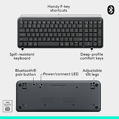 סט מקלדת ועכבר אלחוטיים Logitech MK250 Bluetooth בצבע Graphite סט מקלדת ועכבר אלחוטיים Logitech MK250 Bluetooth בצבע Graphite