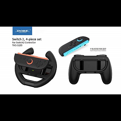 ערכת DOBE: ידיות אחיזה והגה לשלטי Joy-Con – תואם ל-Nintendo Switch 2