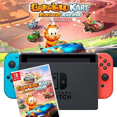 Nintendo Switch | באנדל קונסולת ניידת נינטנדו סוויץ’ כולל משחק Garfield Kart Furious Racing