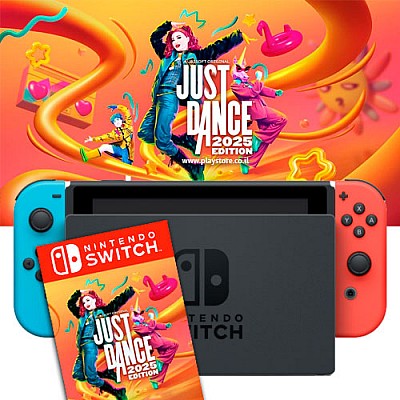 Nintendo Switch | באנדל קונסולת ניידת נינטנדו סוויץ’ כולל משחק Just Dance 2025
