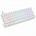 מקלדת גיימינג מכאנית חוטית מוקטנת 60% חברת HK GAMING דגם GK61 הסוויצ'ים צהובים בצבע לבן