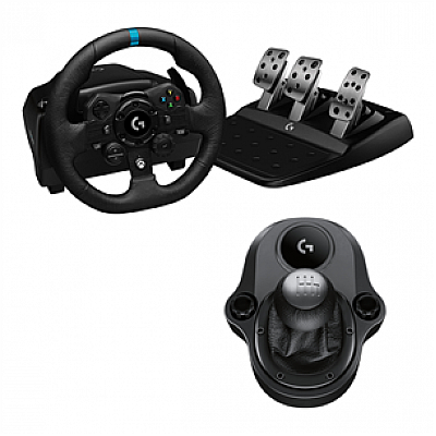 הגה מרוצים + דוושות + ידית הילוכים Logitech G923 לקונסולות PS4 / PS5 ול-PC