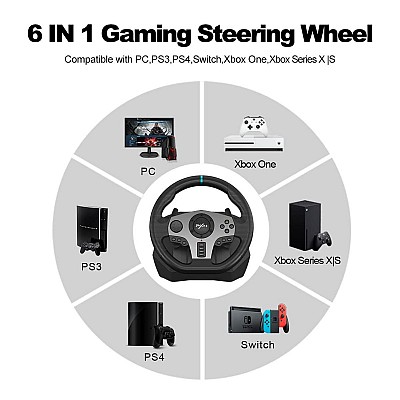 הגה מרוצים + גיר הילוכים + דוושות PXN V3 PRO + משחק מרוץ NFS