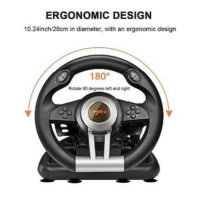 הגה מרוצים + גיר הילוכים + דוושות PXN V3 PRO + משחק מרוץ NFS