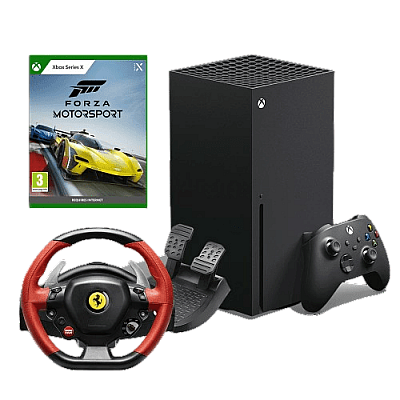 Xbox Series X 1TB + משחק פורזה + הגה Thrustmaster דגם 458
