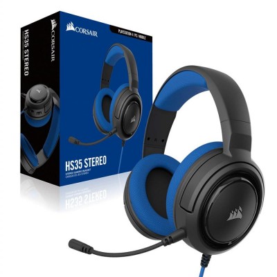אוזניות גיימרים חוטיות Corsair - HS35 Stereo צבע כחול
