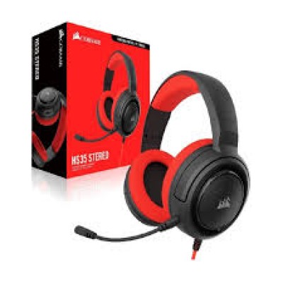 אוזניות גיימרים חוטיות Corsair - HS35 Stereo צבע אדום