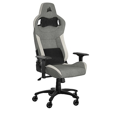 מושב גיימינג בד Corsair דגם T3 Rush צבע אפור לבן