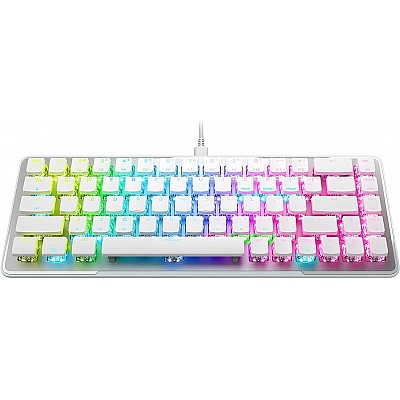 מקלדת גיימינג מכאנית חוטית מוקטנת 60% חברת Roccat דגם Vulcan II Mini מתגים אדומים צבע לבן