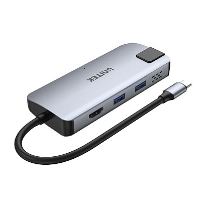 UNITEK uHUB P5+ – תחנת הרחבה 5-ב-1 ל-USB-C עם HDMI, רשת Gigabit ו-Power Delivery 100W (D1028A) UNITEK uHUB P5+ – תחנת הרחבה 5-ב-1 ל-USB-C עם HDMI, רשת Gigabit ו-Power Delivery 100W (D1028A)