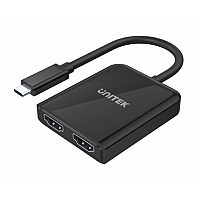מתאם USB-C ל-2×HDMI 2.0 ‏4K@60Hz עם MST – UNITEK V1408A (שחור)