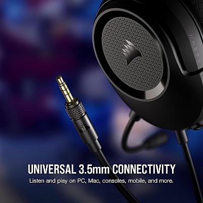 אוזניות גיימינג Corsair HS35 V2 צבע שחור/אדום – חיבור 3.5 מ"מ