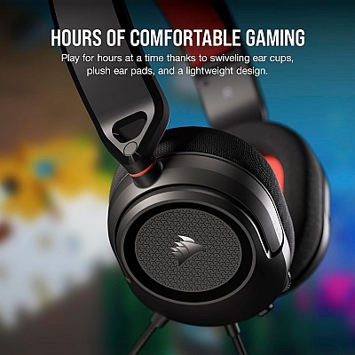 אוזניות גיימינג Corsair HS35 V2 צבע שחור/אדום – חיבור 3.5 מ"מ