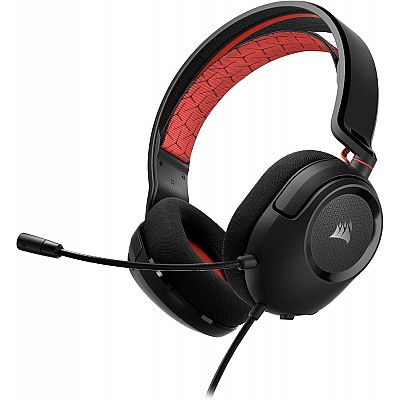 אוזניות גיימינג Corsair HS35 V2 צבע שחור/אדום – חיבור 3.5 מ"מ