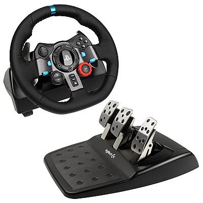 הגה מרוצים + דוושות Logitech G29 Driving Force לקונסולות PS4/PS5 ול-PC הגה מרוצים + דוושות Logitech G29 Driving Force לקונסולות PS4/PS5 ול-PC