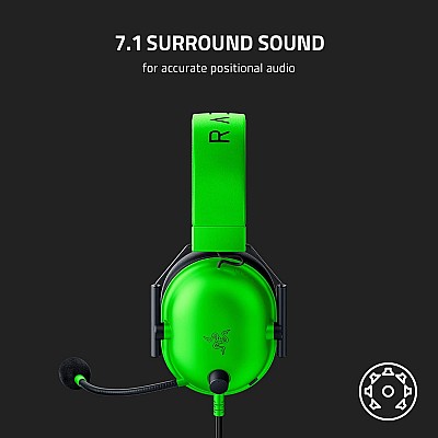 Razer BlackShark V2 X רייזר אוזניות גיימינג חוטיות  (צבע ירוק)