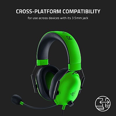 Razer BlackShark V2 X רייזר אוזניות גיימינג חוטיות  (צבע ירוק)