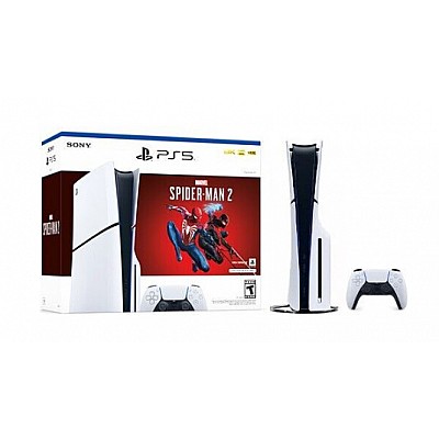 Sony PlayStation 5 1TB Slim Blu-ray Edition עם משחק Marvel's Spider-Man 2 Sony PlayStation 5 1TB Slim Blu-ray Edition עם משחק Marvel's Spider-Man 2
