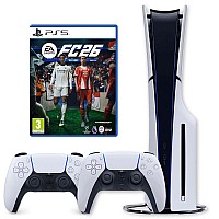 Sony PlayStation 5 1TB Slim Blu-ray Edition FC 26 Bundle עם שני בקרים