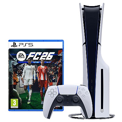 Sony PlayStation 5 Slim Blu-Ray Edition 1TB + משחק FC 26 – יבואן רשמי