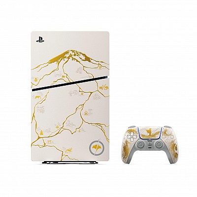 Sony PlayStation 5 Slim 1TB – Ghost of Yōtei Gold Limited Edition Bundle | סוני פלייסטיישן 5 סלים מהדורה מוגבלת גולד + משחק Ghost of Yōtei
