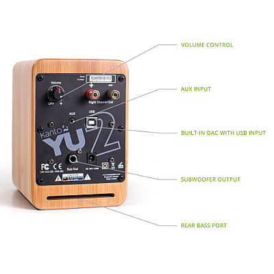 KANTO YU2 במבוק – זוג רמקולים מוגברים שולחניים עם DAC USB | Playstore