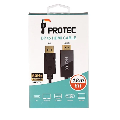 Protec | כבל 4K כניסה DP ל HDMI זכר למסך דגם (DM137)