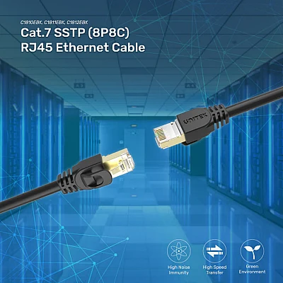 Unitek | כבל רשת 15 מטר Cat 7 SSTP 8P8C RJ45 Ethernet (C1810EBK)