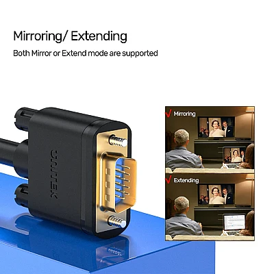 כבל VGA ‏1.5 מ׳ Unitek Y-C503G (HD15 זכר-זכר) – 1080p, מחברי זהב