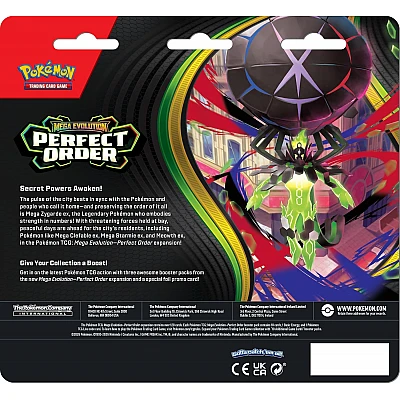 מארז Pokémon TCG Mega Evolution - Perfect Order 3-Pack Blister