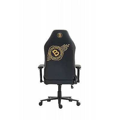 כיסא גיימינג Dragon ALPINE D.C שחור עיצוב ביטקוין זהב