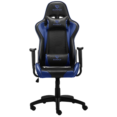 מושב גיימינג Scorpius דגם Gamer Blue בצבע שחור כחול מושב גיימינג Scorpius דגם Gamer Blue בצבע שחור כחול