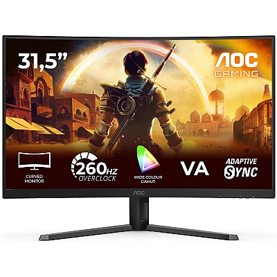 מסך גיימינג קעור AOC C32G42ZE בגודל 31.5 אינץ׳ FHD ‏240Hz / ‏260Hz OC