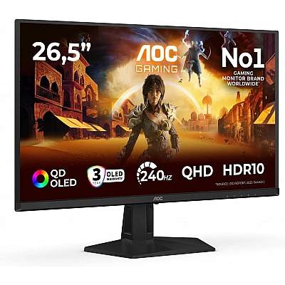 מסך גיימינג QD-OLED AOC Q27G41ZDF בגודל 26.5 אינץ׳ QHD 240Hz מסך גיימינג QD-OLED AOC Q27G41ZDF בגודל 26.5 אינץ׳ QHD 240Hz