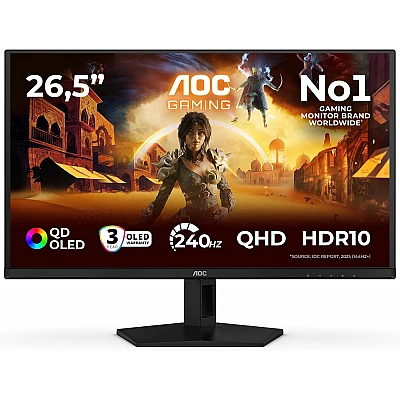 מסך גיימינג QD-OLED ‏AOC Q27G41ZDF בגודל 26.5 אינץ׳ QHD ‏240Hz