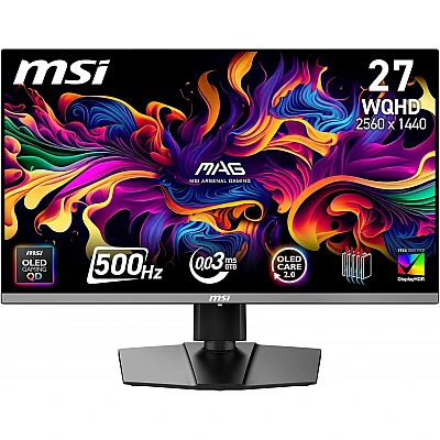 מסך גיימינג MSI MAG 272QP QD-OLED X50 בגודל 26.5 אינץ׳ WQHD 500Hz