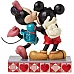 פסלון אמנותי מקסים מתוך סדרת Disney Traditions של Jim Shore — Mickey ו-Minnie מתנשקים על הלחיים (Kisses on Cheeks)