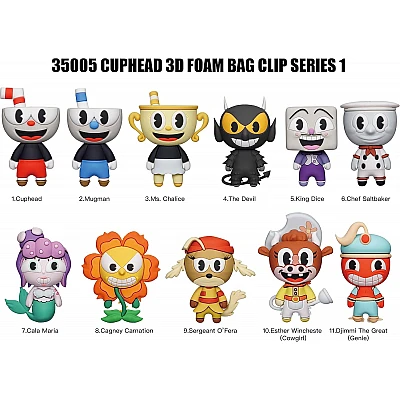 תפסן לתיק גב או מחזיק מפתחות שקית הפתעה - Cuphead תפסן לתיק גב או מחזיק מפתחות שקית הפתעה - Cuphead