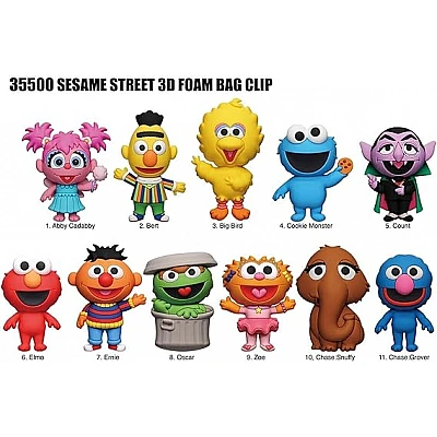 בובת הפתעה Sesame Street – דמות אקראית עם תפסן בובת הפתעה Sesame Street – דמות אקראית עם תפסן