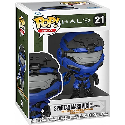 Funko Pop | בובת פופ: Games: Halo Infinite - Mark V [B] with Blue Energy Sword №21