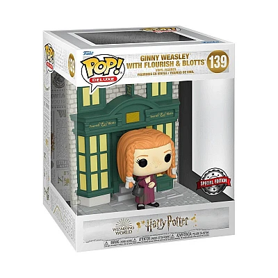 Funko Pop | בובת פופ Movies: Harry Potter - Ginny Weasley with Flourish & Blotts Diagon Alley Diorama (Special Edition) #139
