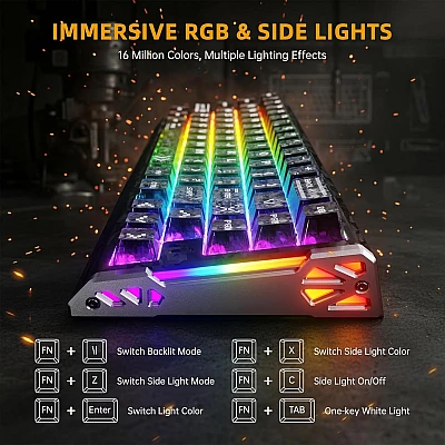 מקלדת גיימינג Attack Shark R68 HE Ink Shade מקלדת גיימינג Attack Shark R68 HE Ink Shade