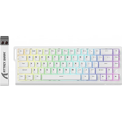 מקלדת גיימינג Attack Shark X68 HE לבן מקלדת גיימינג Attack Shark X68 HE לבן