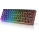 מקלדת גיימינג מכנית חוטית מוקטנת 60% חברת HK GAMING דגם GK61 הסוויצ'ים צהובים בצבע שחור