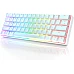 מקלדת גיימינג מכנית חוטית מוקטנת 60% חברת HK GAMING דגם GK61 הסוויצ'ים צהובים בצבע לבן