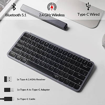 מקלדת אלחוטית Keychron B1 Pro Gray US 75% אפורה מקלדת אלחוטית Keychron B1 Pro Gray US 75% אפורה