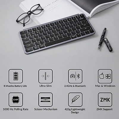 מקלדת אלחוטית Keychron B1 Pro Gray US 75% אפורה מקלדת אלחוטית Keychron B1 Pro Gray US 75% אפורה